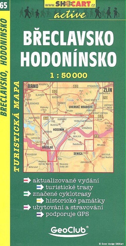 Břeclavsko Hodonínsko : turistická mapa 1:50 000 : aktualizované vydání, turistické trasy, historické památky, přírodní zajímavosti, ubytování a stravování, podporuje GPS