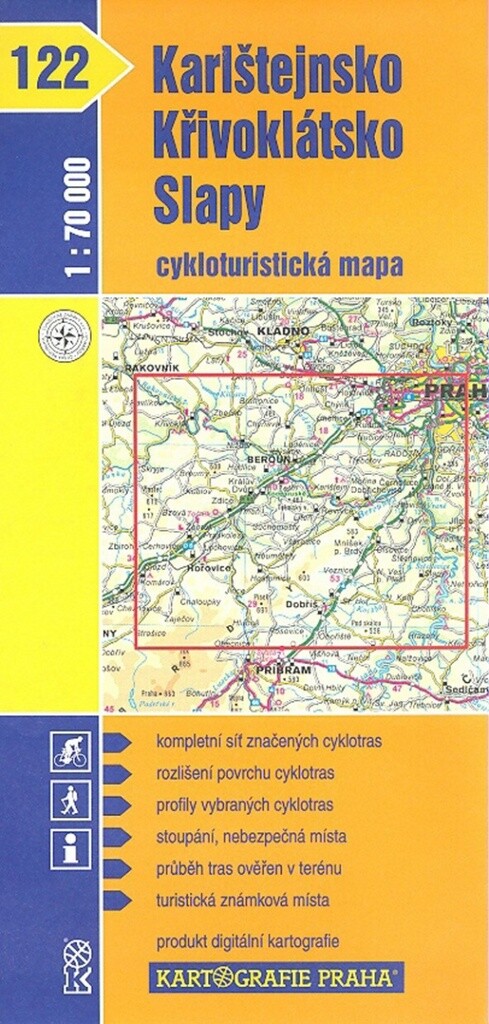 Karlštejnsko, Křivoklátsko, Slapy cykloturistická mapa 1:70 000