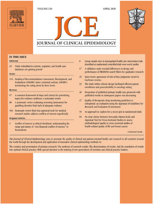 Journal of clinical epidemiology : including Pharmacoepidemiology reports