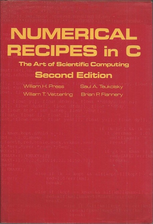 Numerical recipes in C : The art of scientific computing