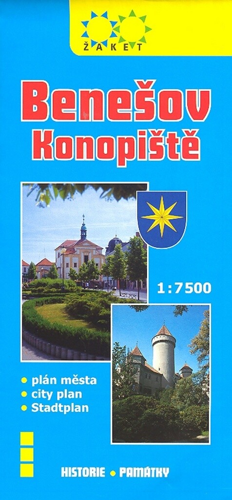 Benešov Konopiště : plán města 1:7 500 : historie, památky