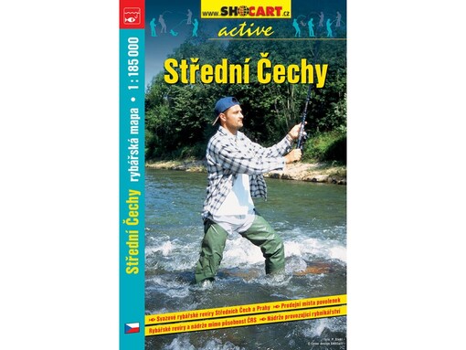 Střední Čechy rybářská mapa 1:185^000 : svazové rybářské revíry, soukromé rybářské revíry a nádrže mimo působnost ČRS, aktuální rejstřík, nejčastěji lovené druhy ryb, prodejní místa povolenek