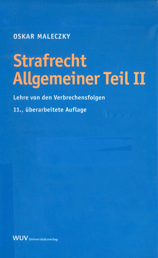 Strafrecht Allgemeiner. Teil II, Lehre von den Verbrechensfolgen