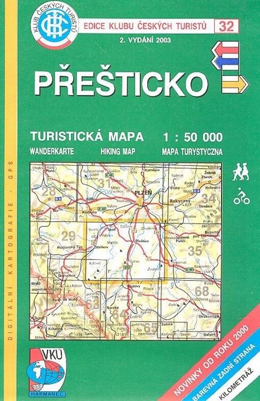 Přešticko turistická mapa 1:50^000 : novinky od roku 2000; barevná zadní strana; kilometráž : digitální kartografie, GPS
