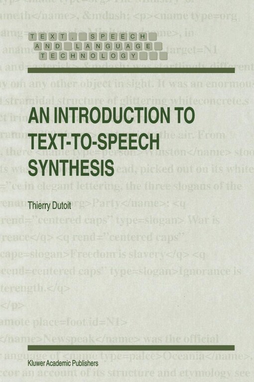 An Introduction to Text-to-Speech Synthesis (Text, Speech and Language Technology)