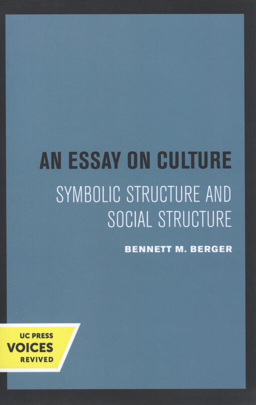 An essay on culture : symbolic structure and social structure