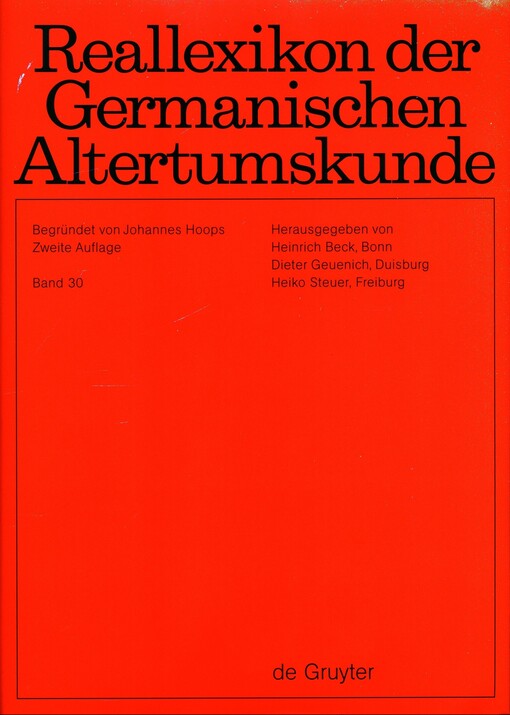 Reallexikon der germanischen Altertumskunde. Bd. 30, Stil - Tisso