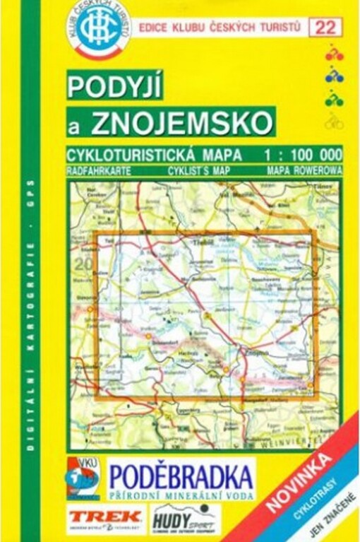 Podyjí a Znojemsko cykloturistická mapa 1:100^000 : jen značené cyklotrasy, profily tras, průvodce, digitální kartografie-GPS