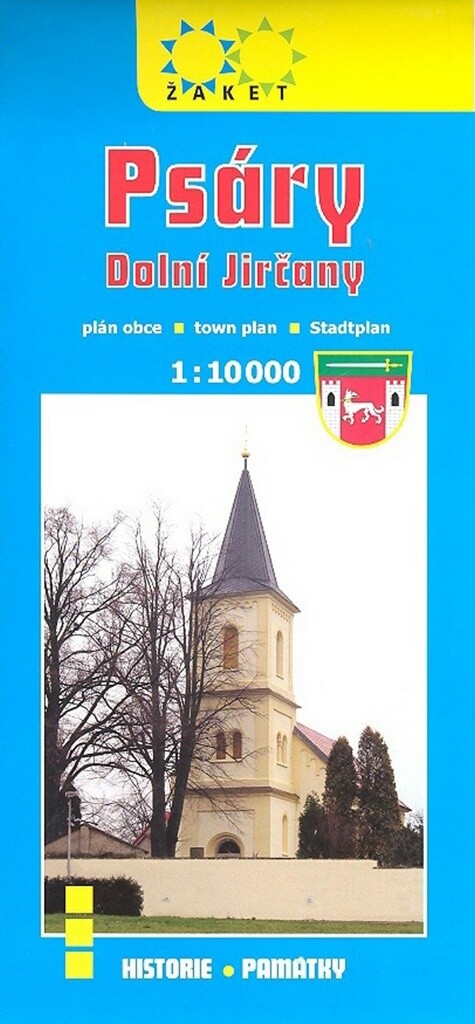 Psáry, Dolní Jirčany plán obce 1:10 000