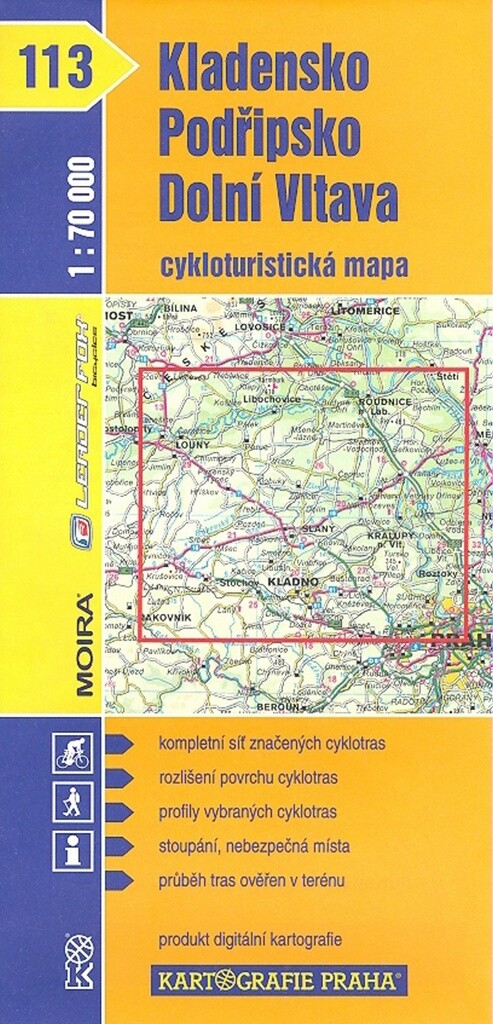 Kladensko, Podřipsko, Dolní Vltava cykloturistická mapa 1:70 000