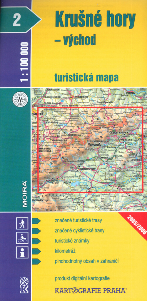 Krušné hory - východ turistická mapa 1:100 000