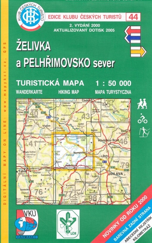 Želivka a Pelhřimovsko sever turistická mapa 1:50^000