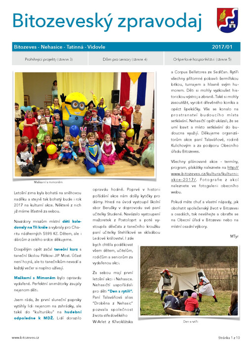 Bitozeveský zpravodaj : obec Bitozeves - Nehasice - Tatinná - Vidovle