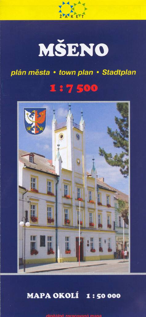 Mšeno plán města 1:7 500 : mapa okolí 1:50 000 : digitálně zpracovaná mapa