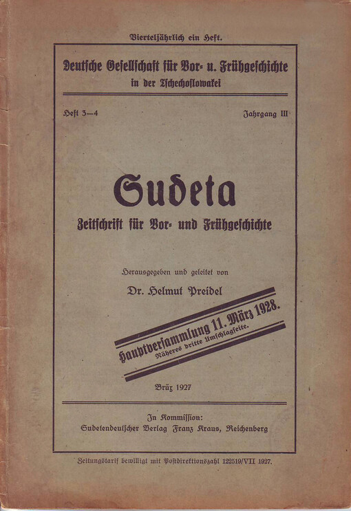 Sudeta : Zeitschrift für Vor- und Frühgeschichte