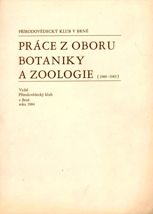 Práce z oboru botaniky a zoologie