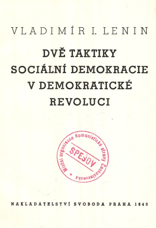 Dvě taktiky sociální demokracie v demokratické revoluci