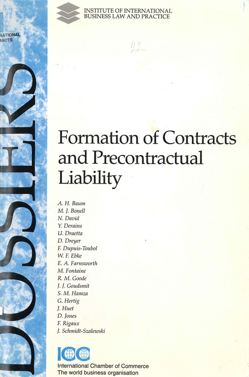 Formation of contracts and precontractual liability