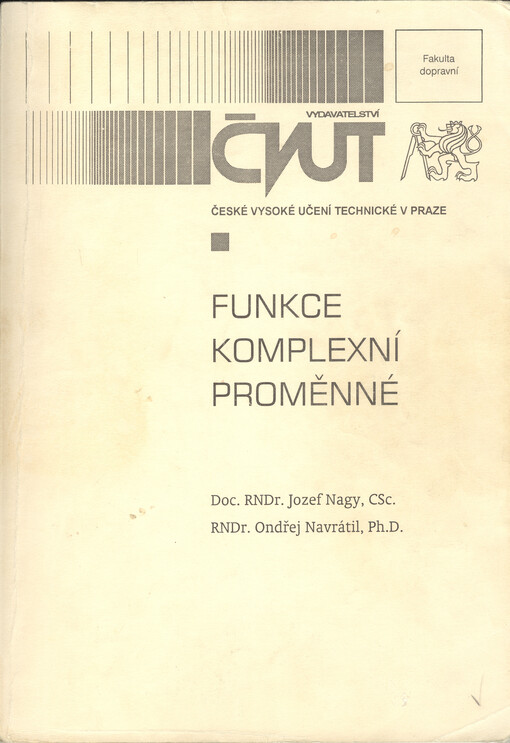
  Funkce komplexní proměnné
  