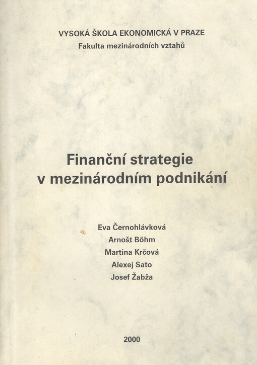 Finanční strategie v mezinárodním podnikání