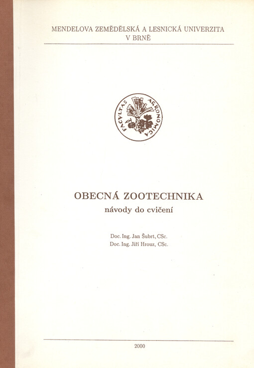 Obecná zootechnika : návody do cvičení