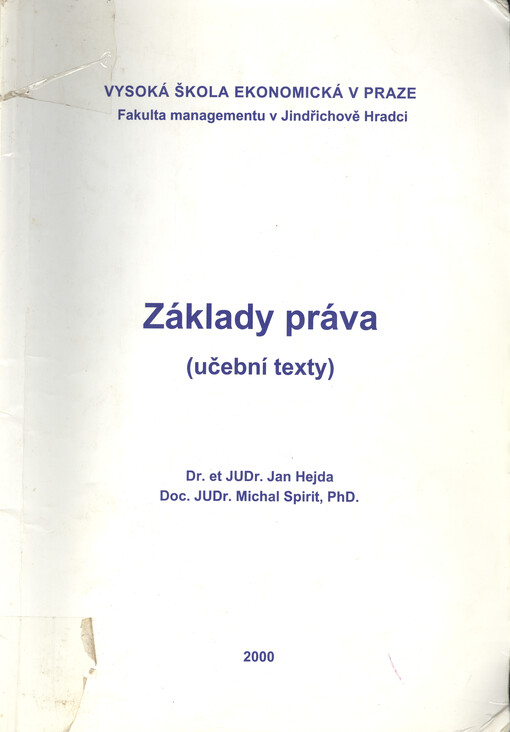 Základy práva : (učební texty)