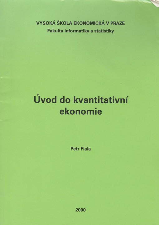 Úvod do kvantitativní ekonomie