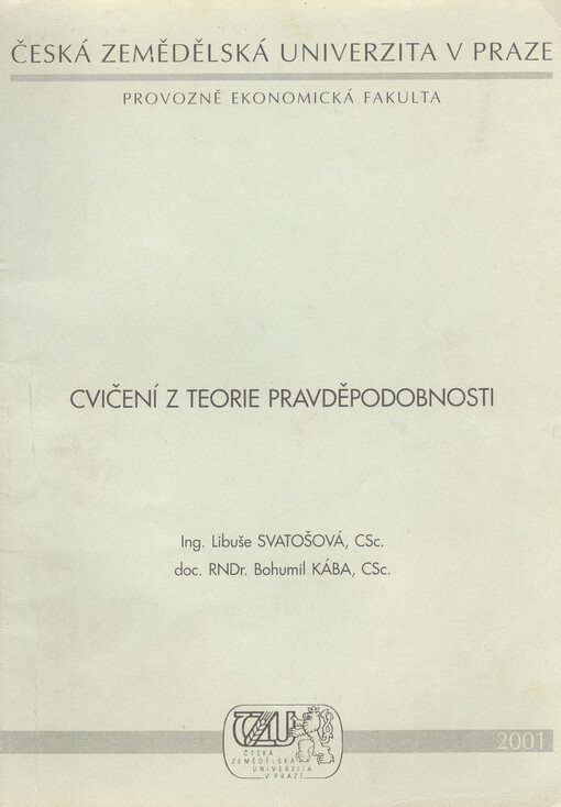 Cvičení z teorie pravděpodobnosti