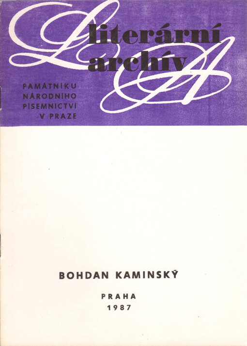 Bohdan Kaminský: (1859-1929) : literární pozůstalost