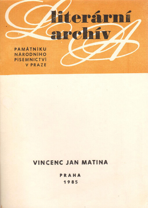 Vincenc Jan Matina: (1882-1967) : literární pozůstalost
