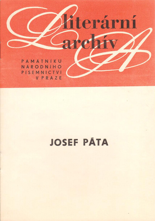 Josef Páta: (1886-1942) : písemná pozůstalost