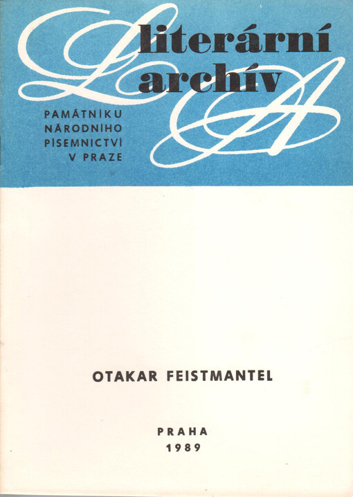 Otakar Feistmantel: 1848-1891 : Písemná pozůstalost