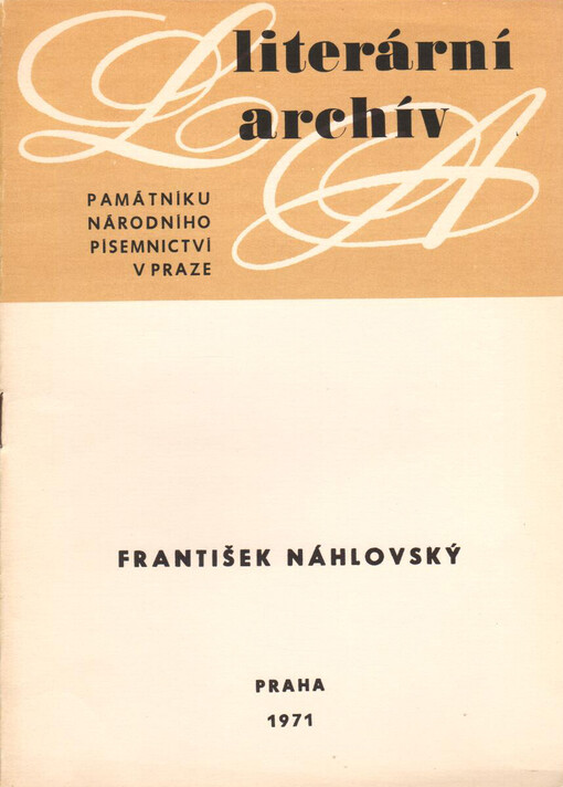František Náhlovský (1807-1853): literární pozůstalost