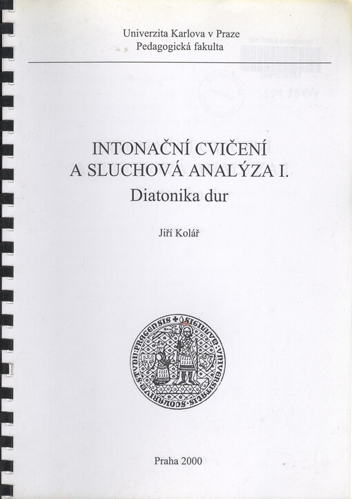 Intonační cvičení a sluchová analýza. I, Diatonika dur