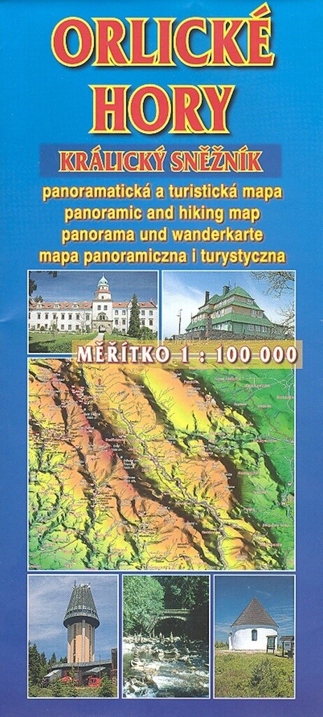 Orlické hory, Králický Sněžník panoramatická a turistická mapa