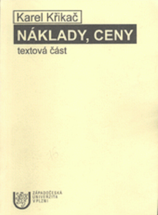 Náklady, ceny : příkladová část