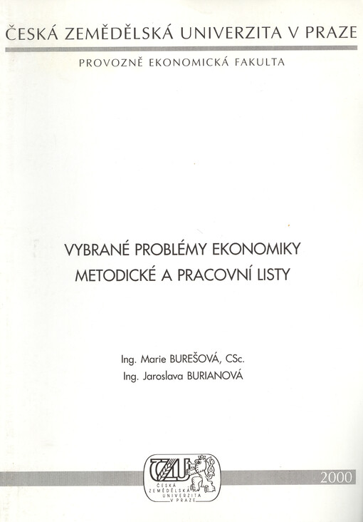 Vybrané problémy ekonomiky : metodické a pracovní listy