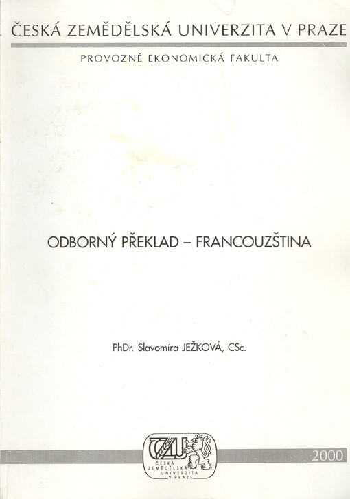 Odborný překlad - francouzština