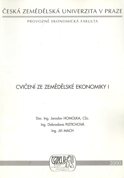 Cvičení ze zemědělské ekonomiky I