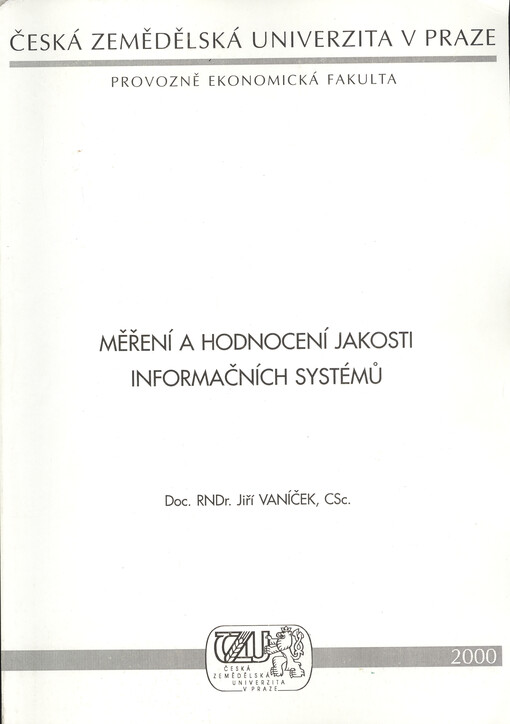 Měření a hodnocení jakosti informačních systémů