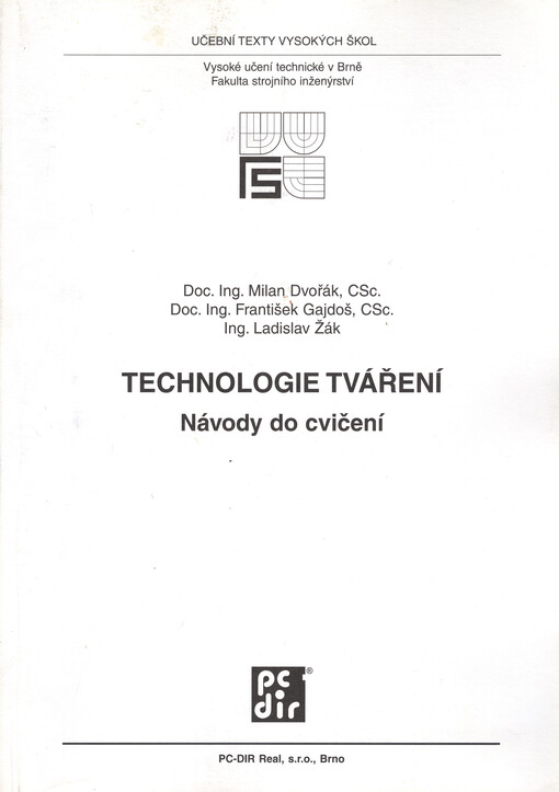 Technologie tváření : návody do cvičení