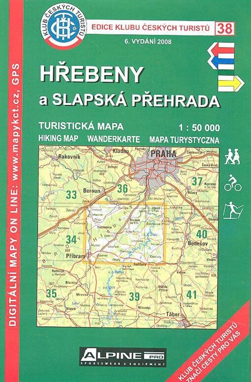 Hřebeny a Slapská přehrada turistická mapa 1:50 000