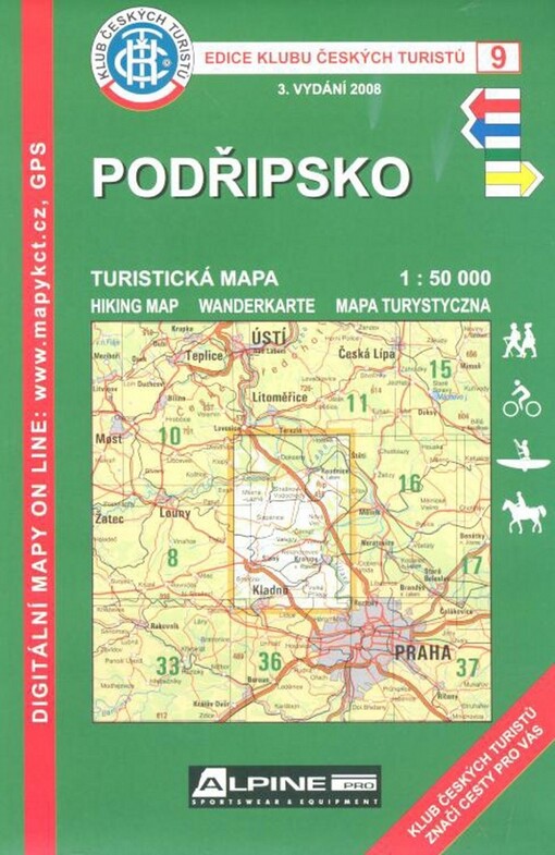 Podřipsko turistická mapa 1:50 000