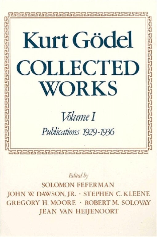 Collected Works: Volume I: Publications 1929-1936 (Collected Works (Oxford))