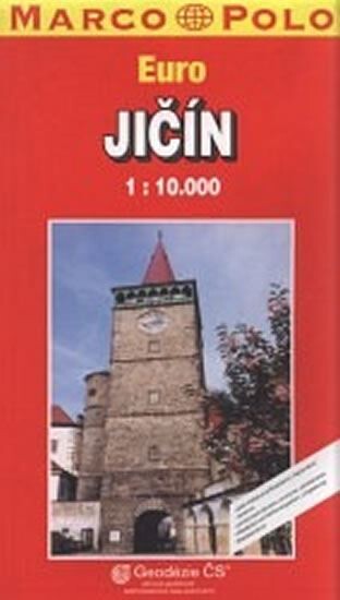 Jičín plán města 1:10 000 : plán města s výškopisem, mapa okolí, centrum