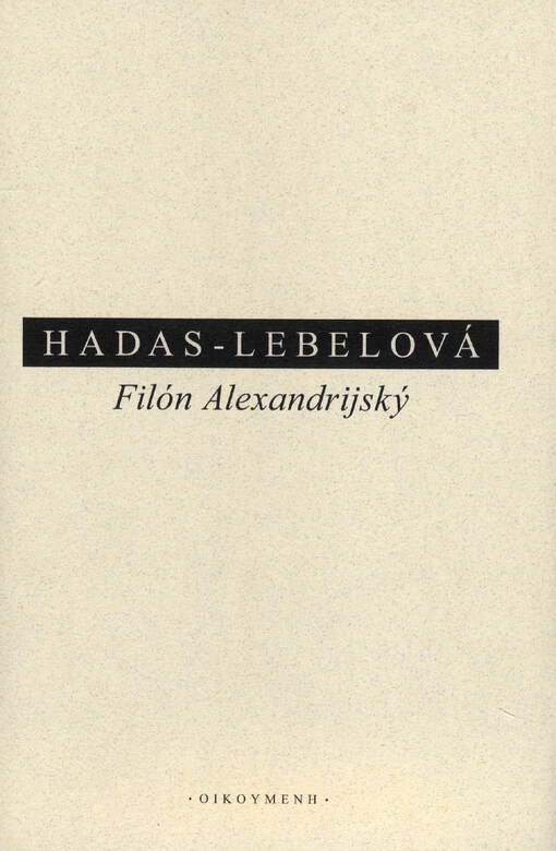 Filón Alexandrijský : myslitel v židovské diaspoře