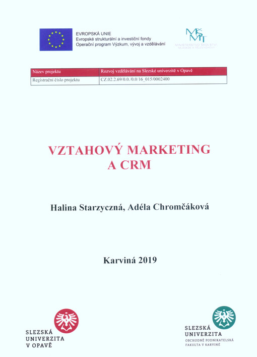Vztahový marketing a CRM : distanční studijní text