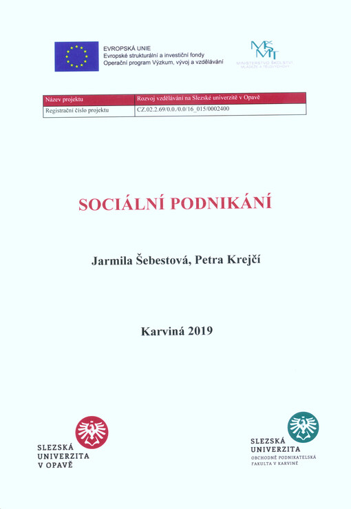 Sociální podnikání : distanční studijní text