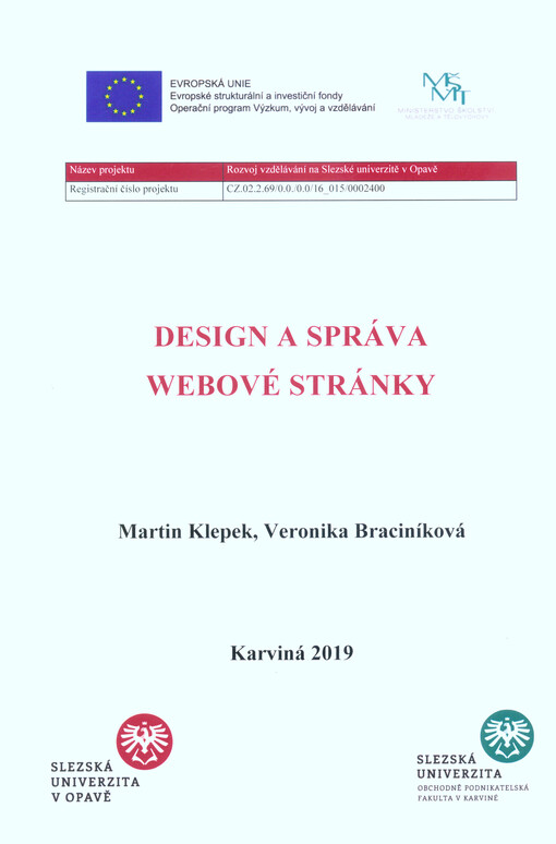 Design a správa webové stránky : distanční studijní text