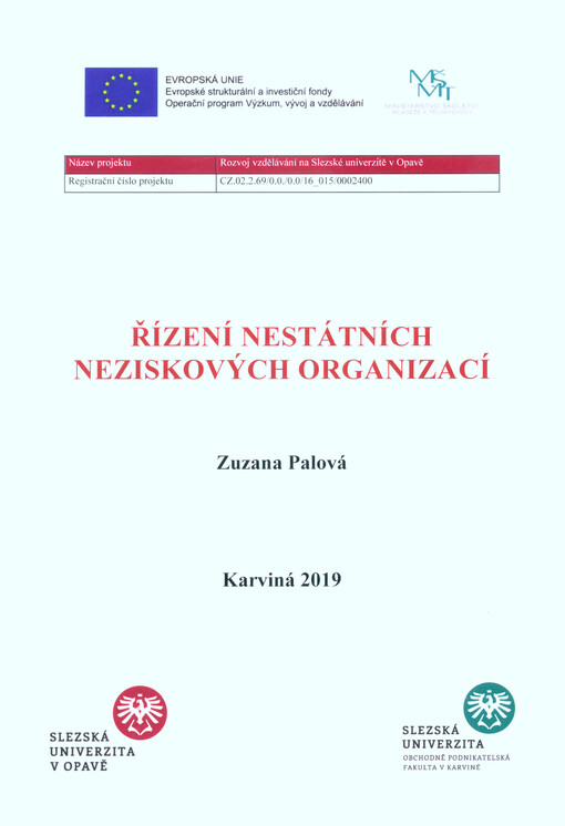 Řízení nestátních neziskových organizací : distanční studijní text